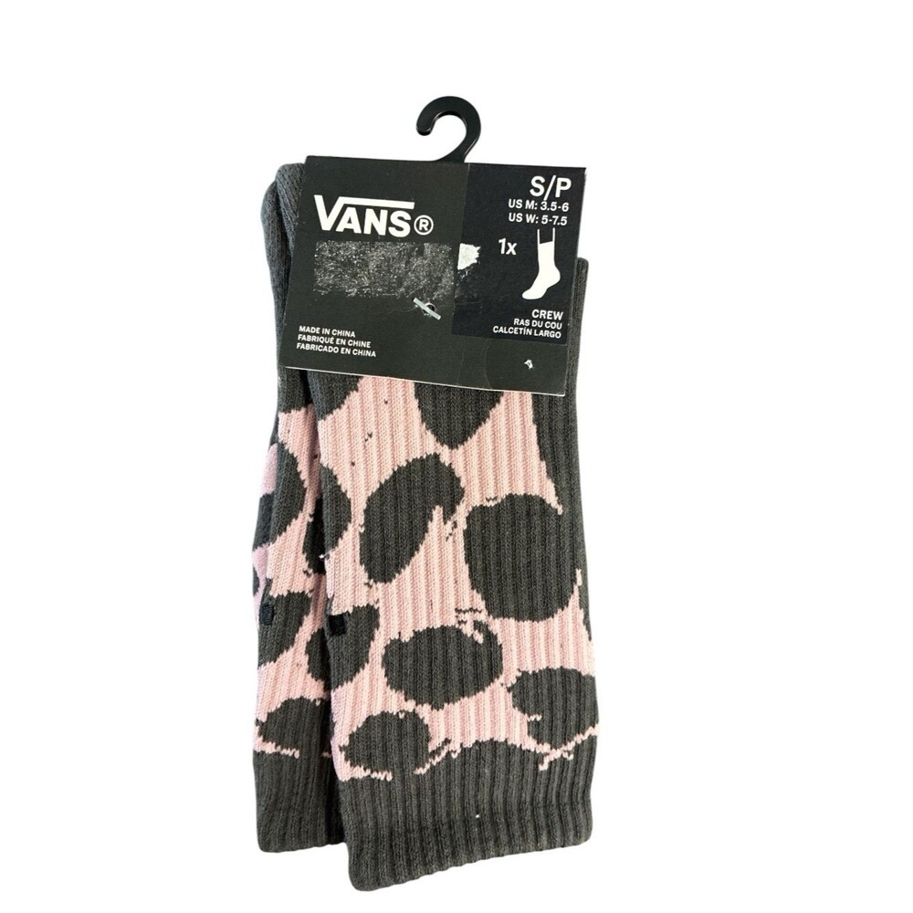 Vans Crew Socks Pink & gray Polka Dot women’s 5-7.5 Small